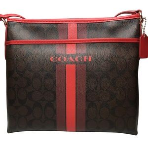 COACH SIGNATURE VARSITY STRIPE FILE CROSS BODY